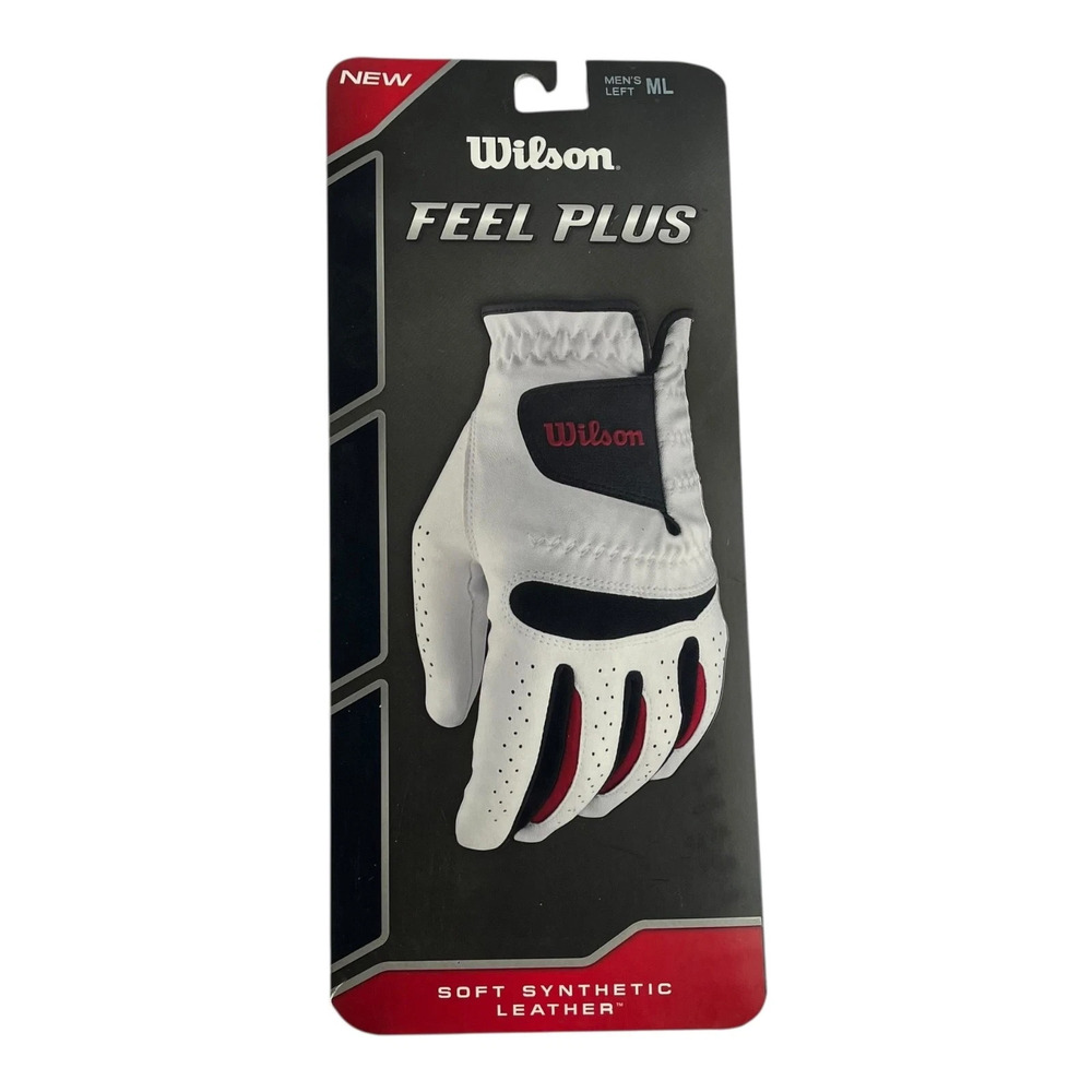 Wilson Feel Plus Men's Left Golf Glove XL New Soft Synthetic Leather White